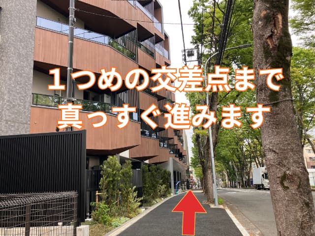 最寄り駐車場からたまプラーザの整体かんだやへ向かう直進ルートの道案内